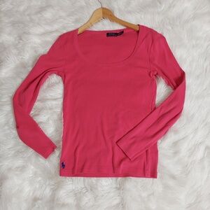 Polo Ralph Lauren Women's scoop neck long sleeve top Medium Pre-owned